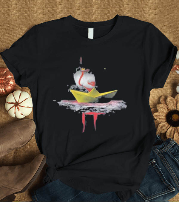 T-Shirt: Pennywise Red Balloon Paper Boat Horror Reflection T-Shirt Pennywise Red Balloon Paper Boat Horror Reflection T-Shirt