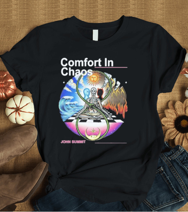 T-Shirt: Comfort in Chaos John Summit The Good and the Evil Sun Moon Skeleton T-Shirt Comfort in Chaos John Summit The Good and the Evil Sun Moon Skeleton T-Shirt
