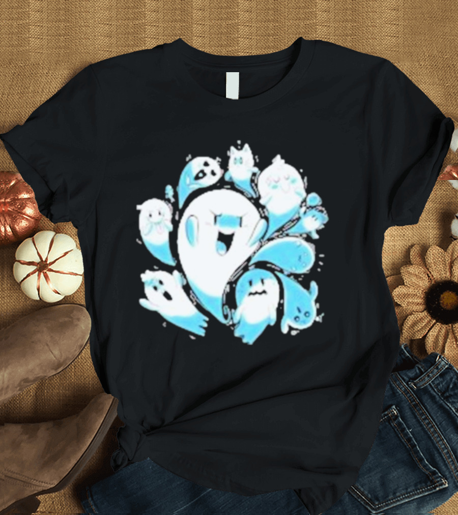 Ghostly Gathering Alexandra Sketch Spooky Blue Spirits T-Shirt