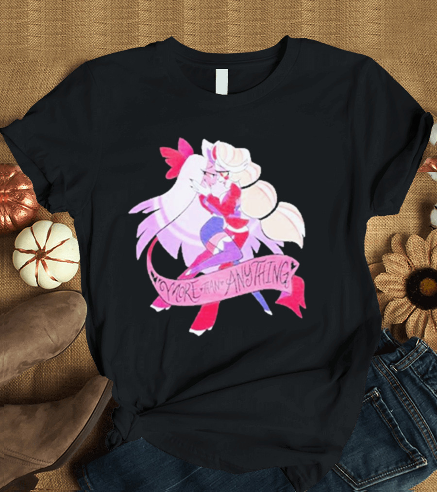 Hazbin Hotel Charlie and Vaggie Embrace More Than Anything T-Shirt