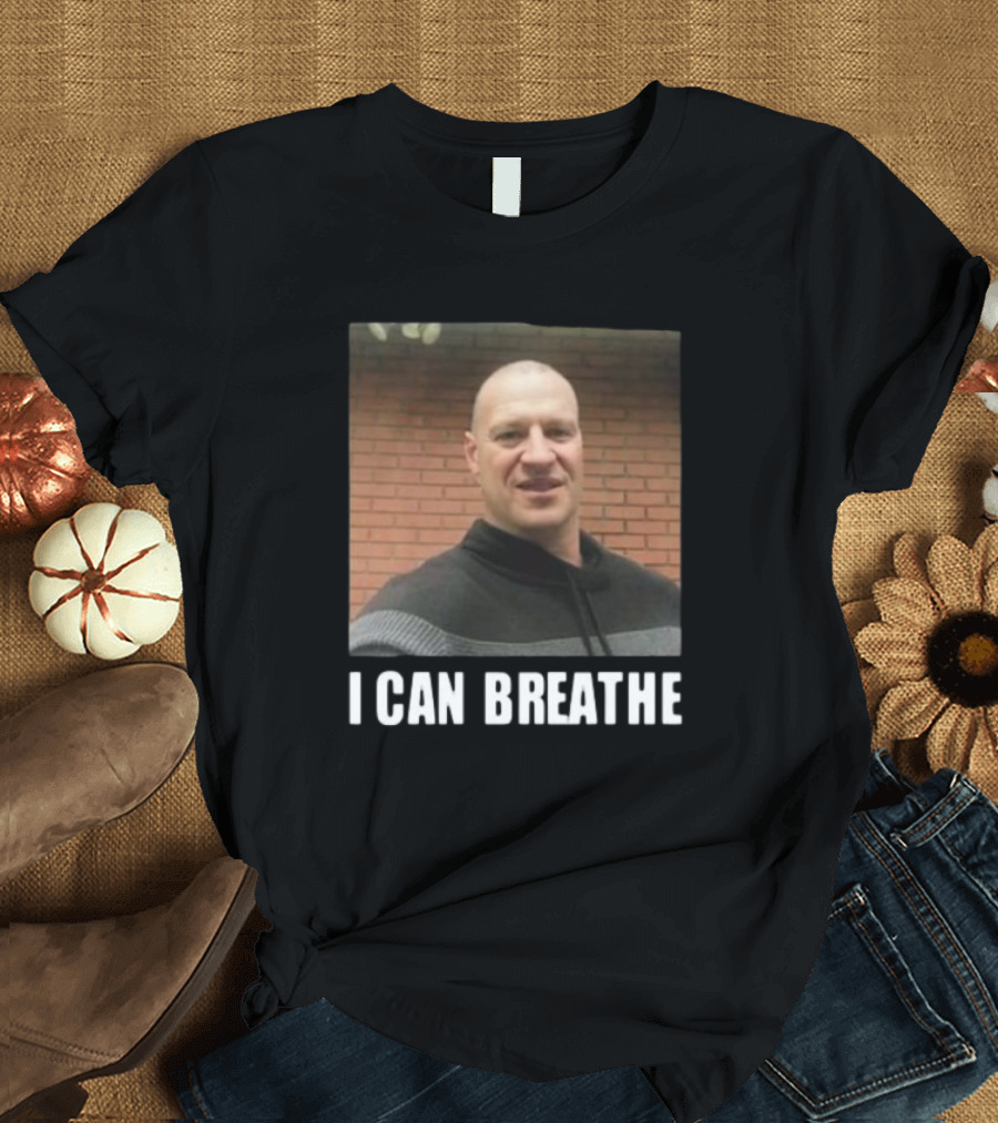Bruhtees I Can Breathe Man Smiling Against Brick Wall T-Shirt