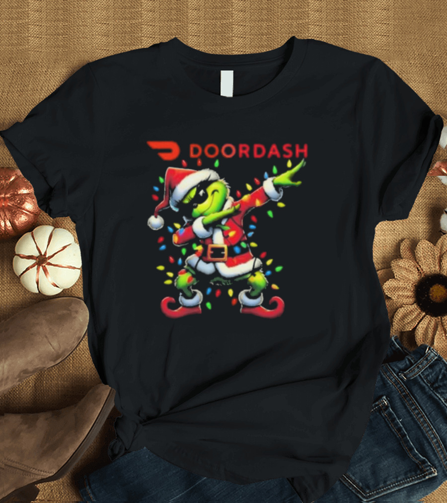 DoorDash Santa Grinch Dabbing Christmas T-Shirt