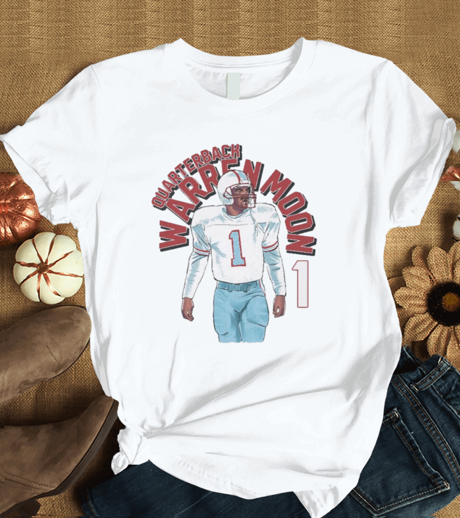 Warren Moon Quarterback Houston Oilers Number 1 T-Shirt