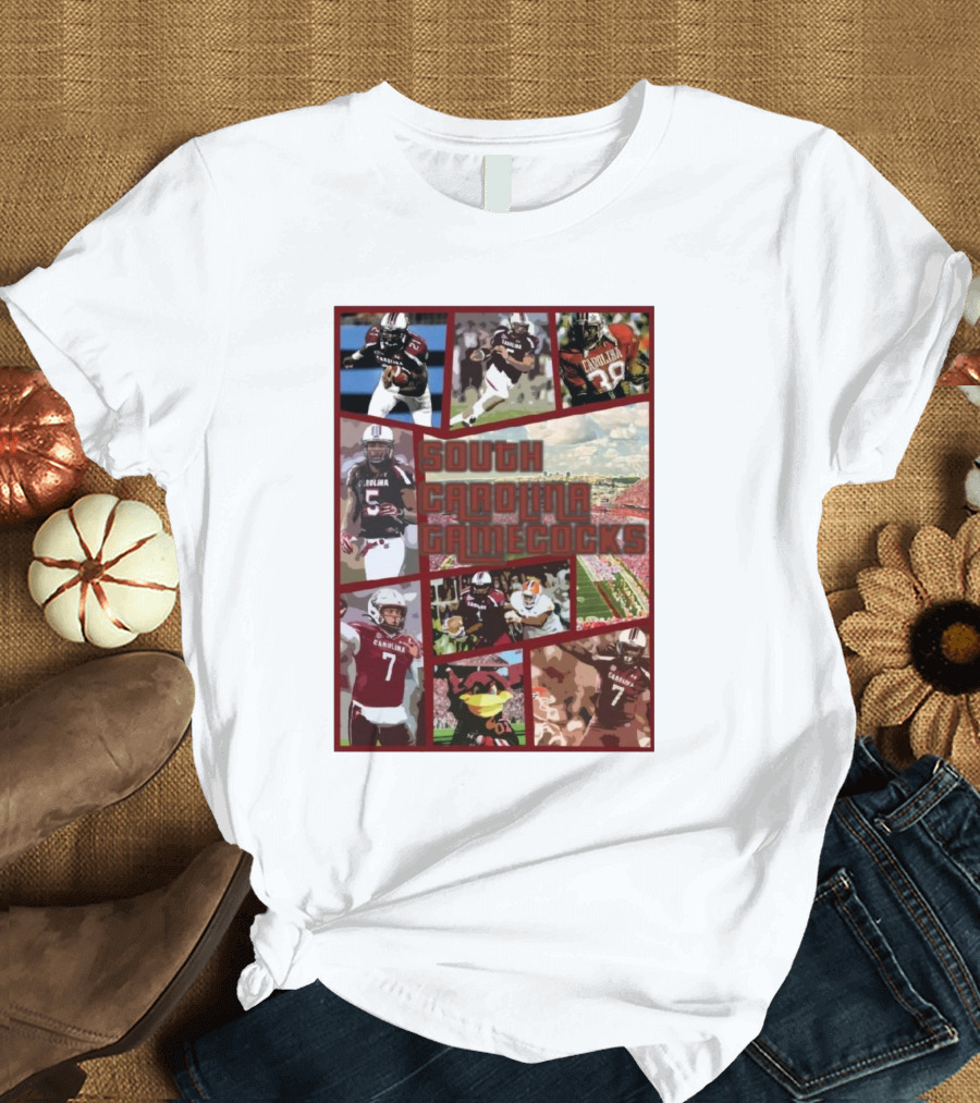 South Carolina Gamecocks Football Grand Theft Auto Themed Collage T-Shirt