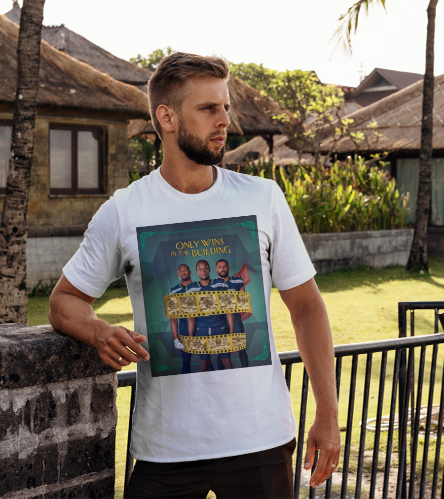 ONLY WINS IN THE BUILDING SEATTLE SEAHAWKS FILM STRIP BACKGROUND T-Shirt