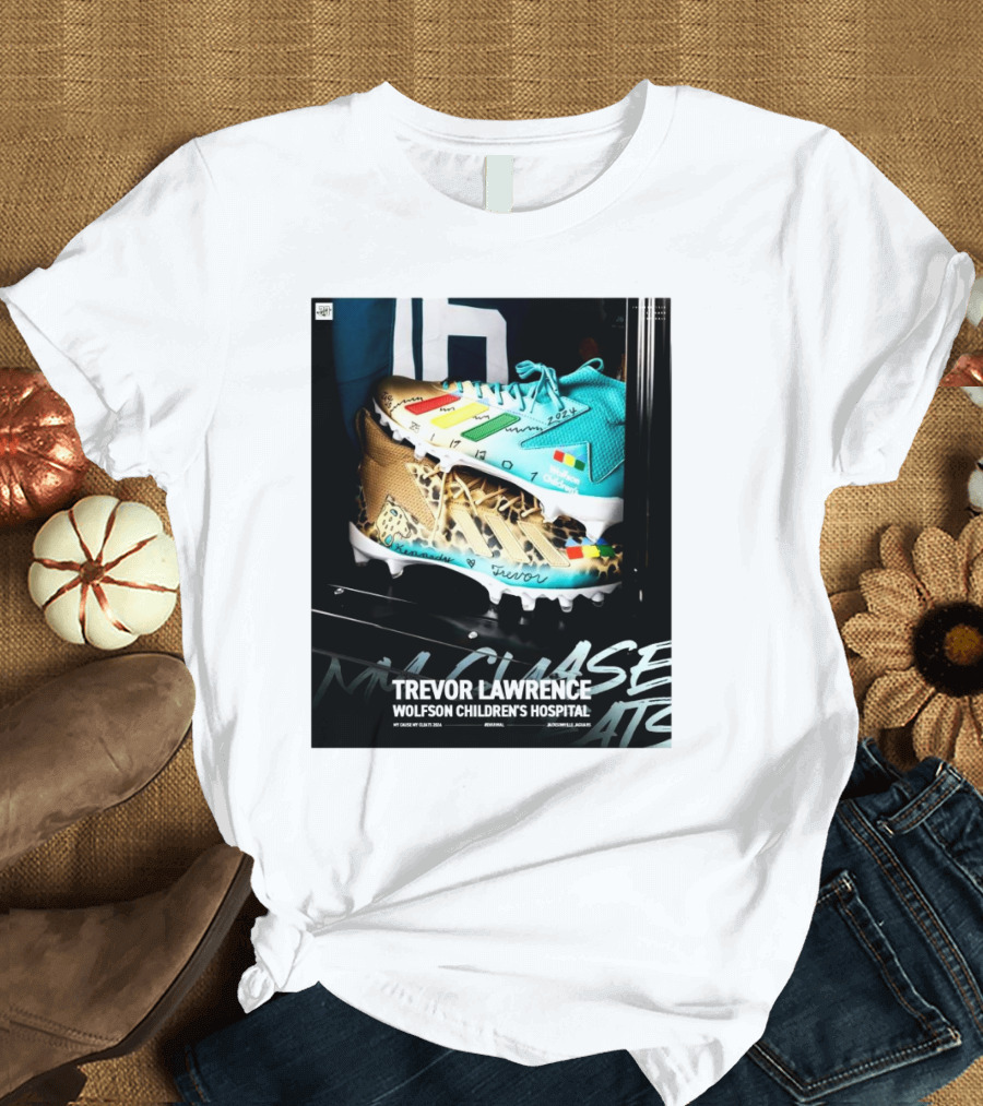 Trevor Lawrence Wolfson Children's Hospital Cleats NFL My Cause My Cleats Initiative Jacksonville Jaguars T-Shirt