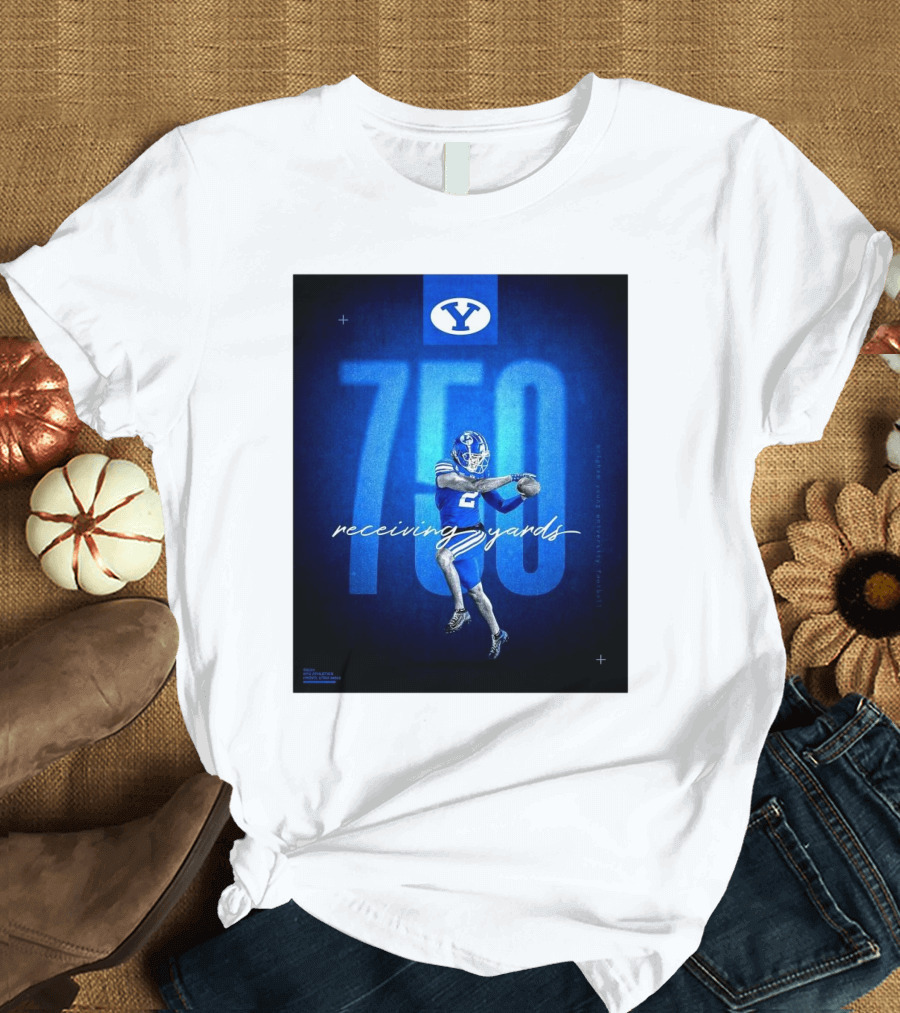 BYU Cougars Football 2024 Chase Roberts 750+ Receiving Yards T-Shirt
