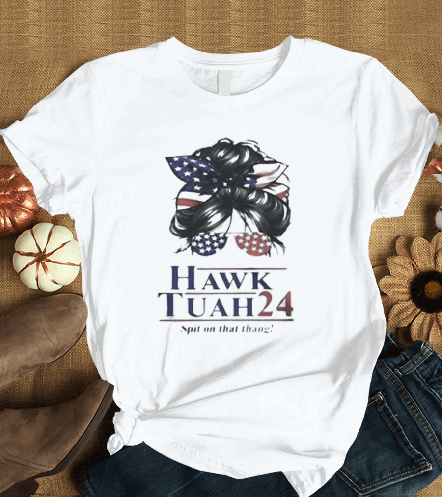 Hawk Tuah 24 Spit on That Thang Happy 4th Of July Independence Girls T-Shirt