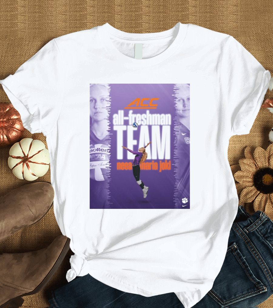 Clemson Tigers ACC All-Freshman Team Neea Maria Joki Volleyball Achievement T-Shirt