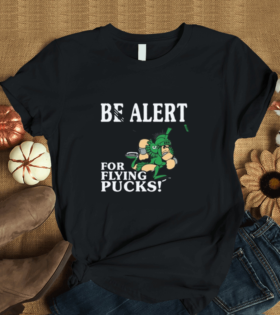 Michigan State Be Alert for Flying Pucks Hockey Spartan T-Shirt