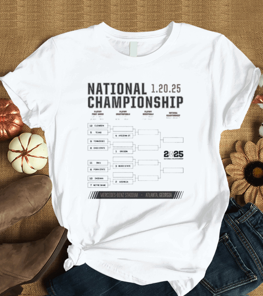 National Championship College Football 2025 Playoff Bracket Clemson Texas Tennessee Ohio State Penn State Indiana Notre Dame Atlanta Georgia Mercedes-