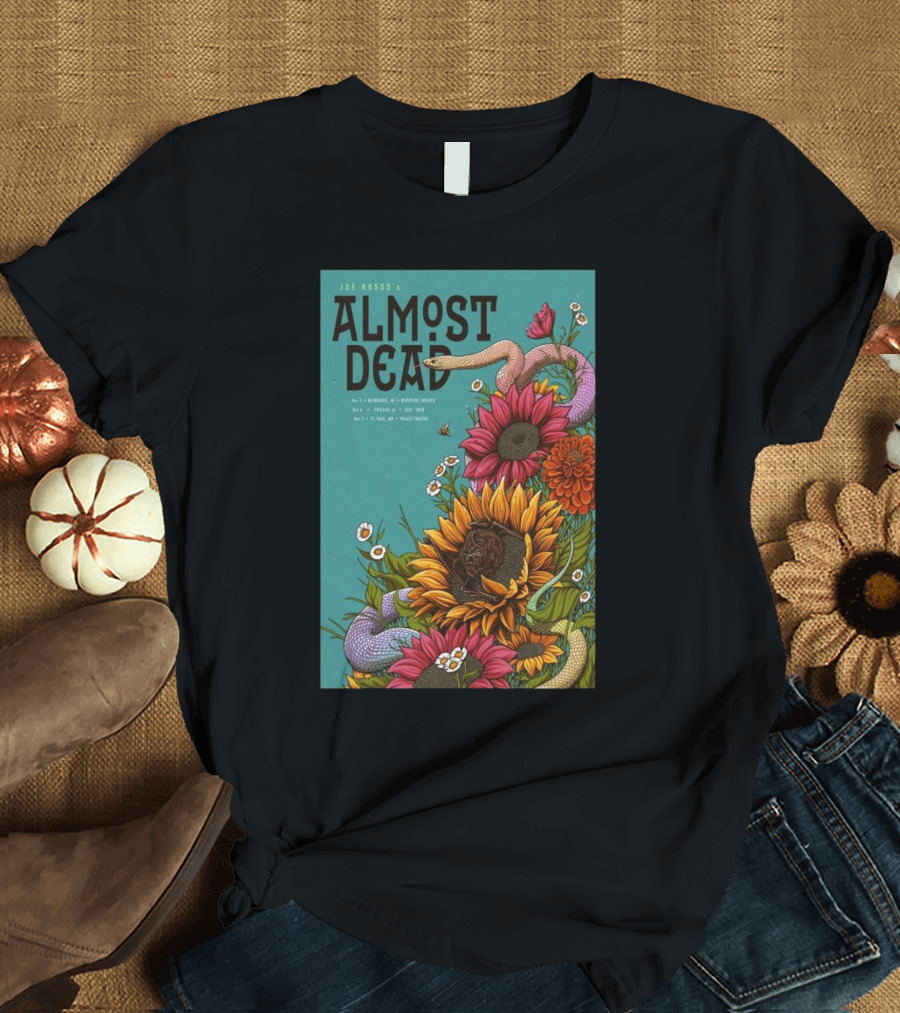 Joe Russo’s Almost Dead Tour Vibrant Floral and Snake T-Shirt