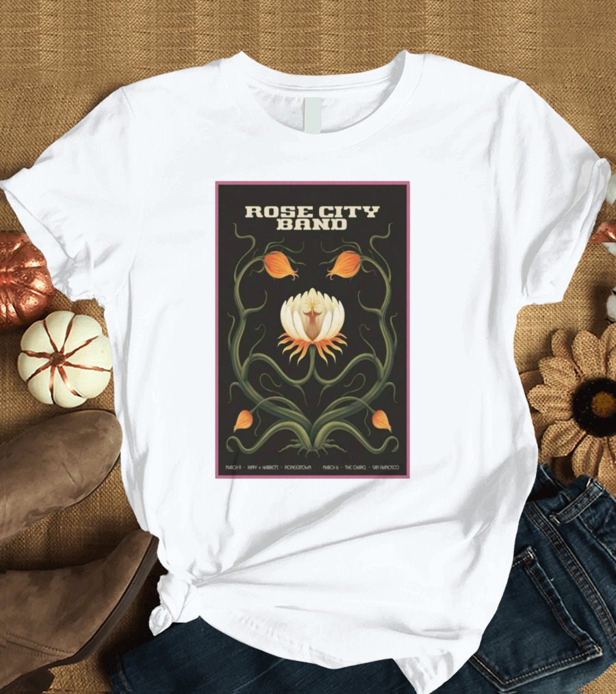 Rose City Band Concert March 6-9 2025 Pioneertown and San Francisco California T-Shirt