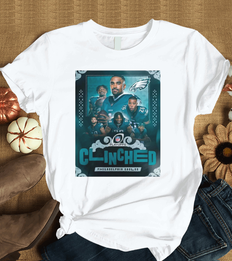Philadelphia Eagles Clinched NFL Playoff 2024 Playoffs Achievement NFL T-Shirt