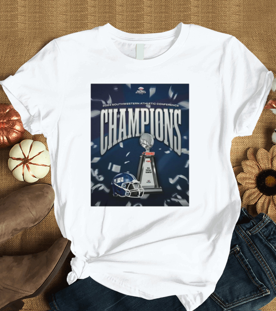 Jackson State University 2024 Southwestern Athletic Conference Champions Football Trophy Helmet T-Shirt