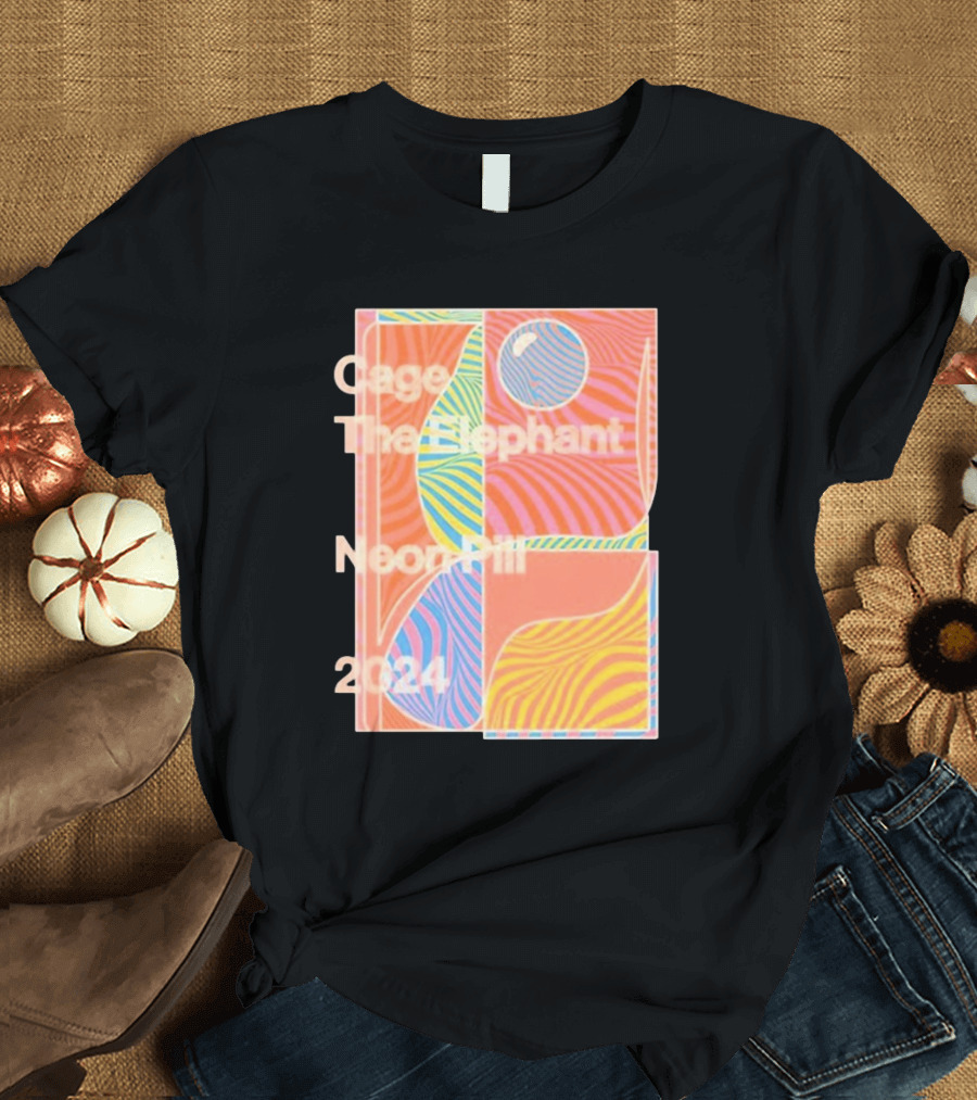 Cage The Elephant Terracotta Abstract Neon Pill T-Shirt
