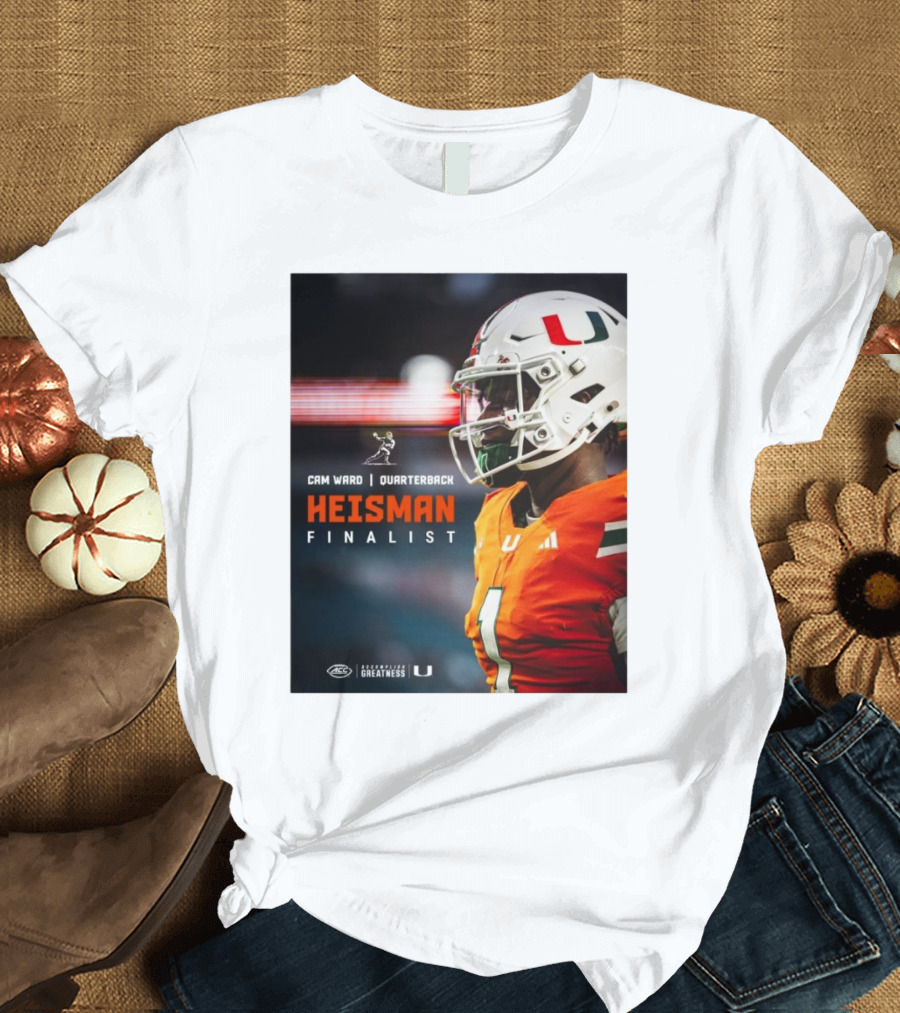 Cam Ward Quarterback Miami Hurricanes Heisman Finalist T-Shirt