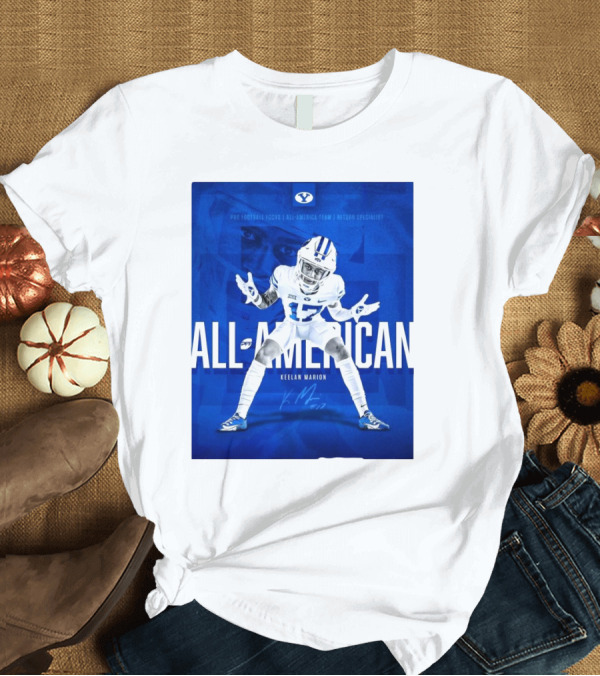 T-Shirt: BYU Cougars Keelan Marion PFF All-American Team 17 Return Specialist Signature T-Shirt BYU Cougars Keelan Marion PFF All-American Team 17 Return Specialist Signature T-Shirt