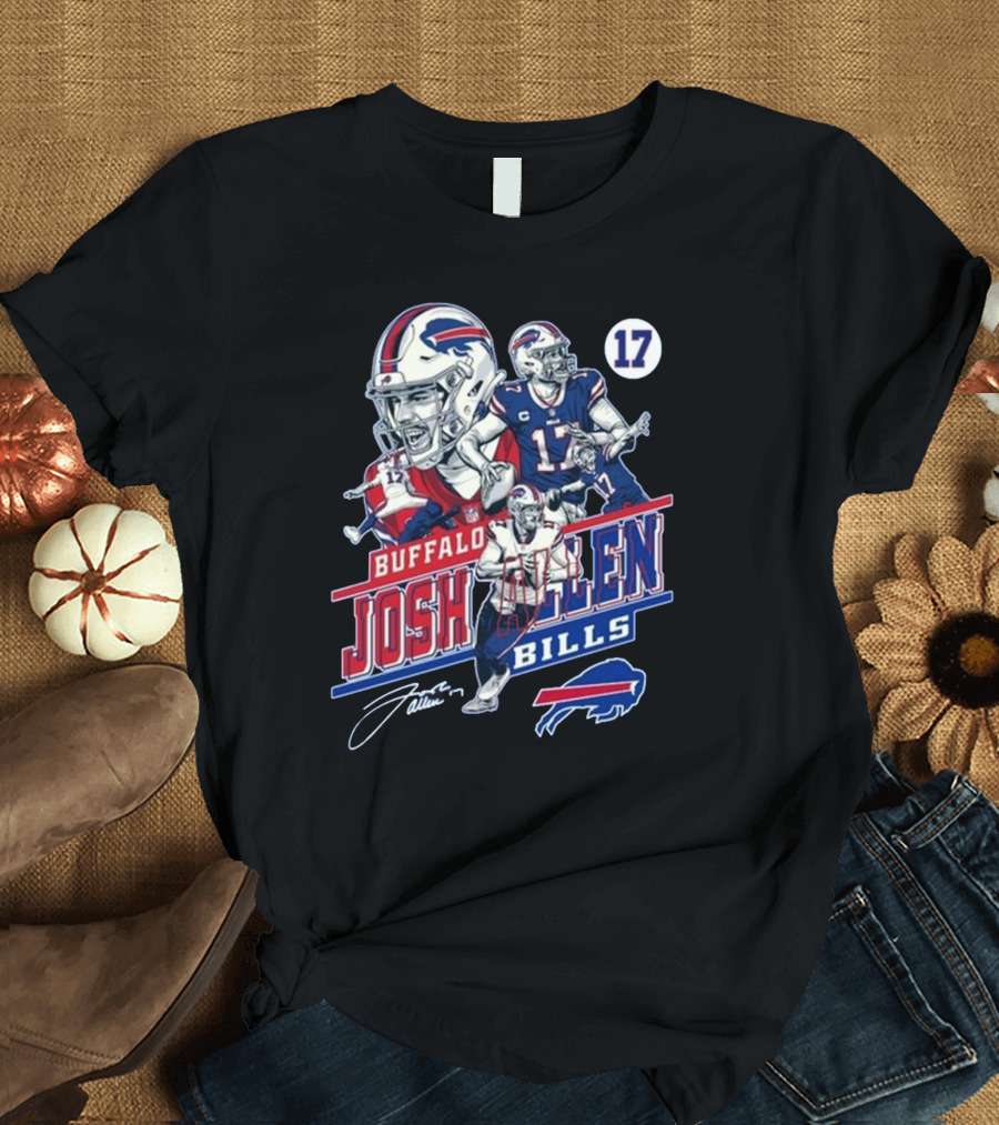 Buffalo Bills Josh Allen Number 17 Forever True Legends In Our Hearts Signature T-Shirt