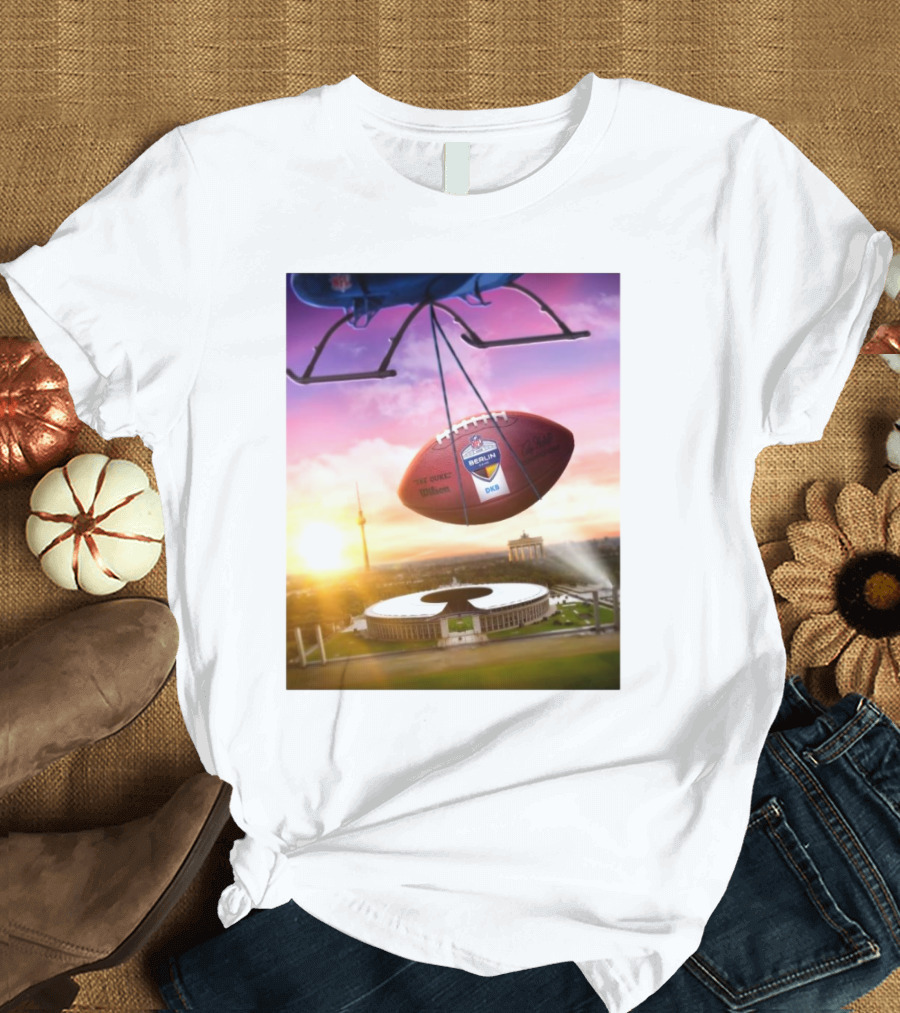 The Duke Wilson NFL Football Arrives in Berlin with Deutschland T-Shirt