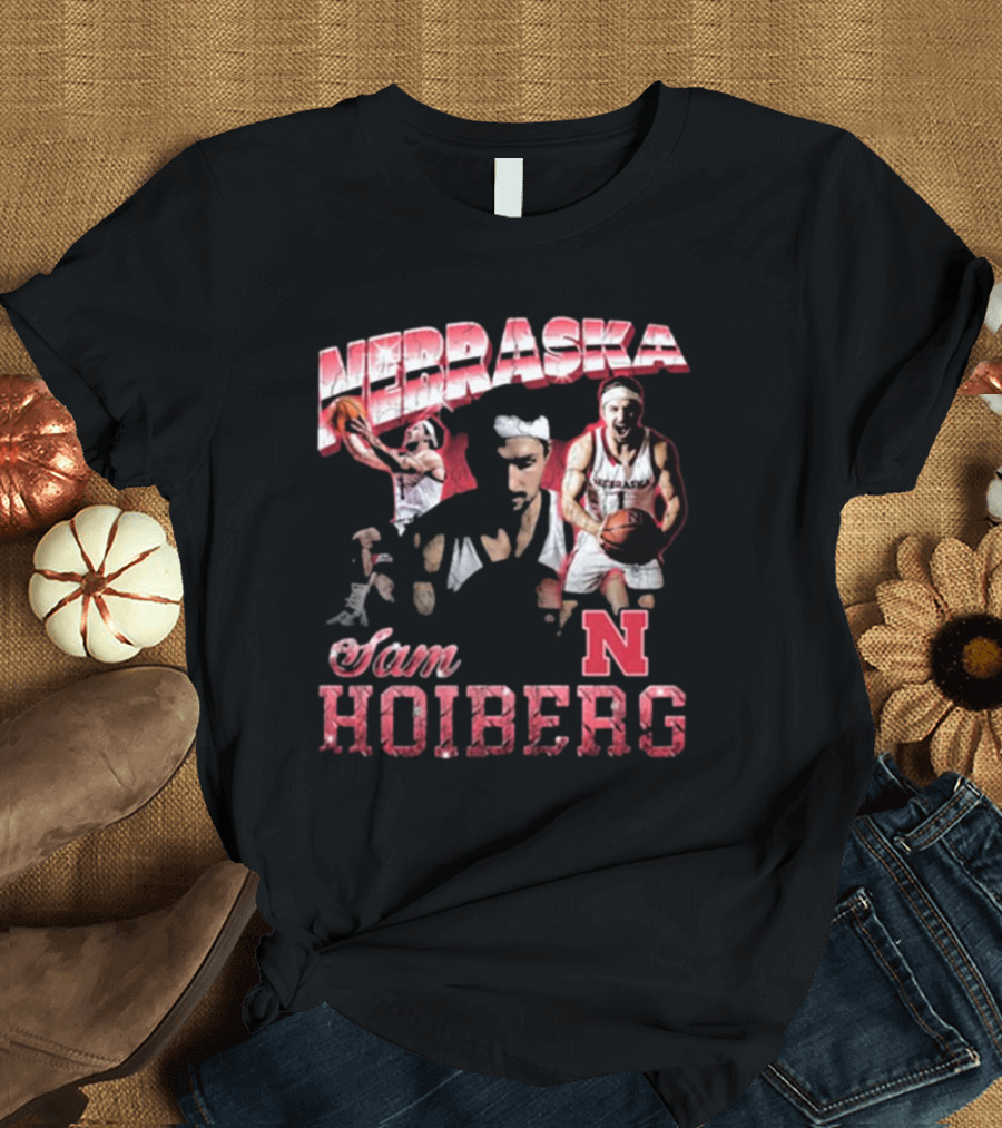 Nebraska Sam Hoiberg Basketball 90s Retro Cornhuskers T-Shirt