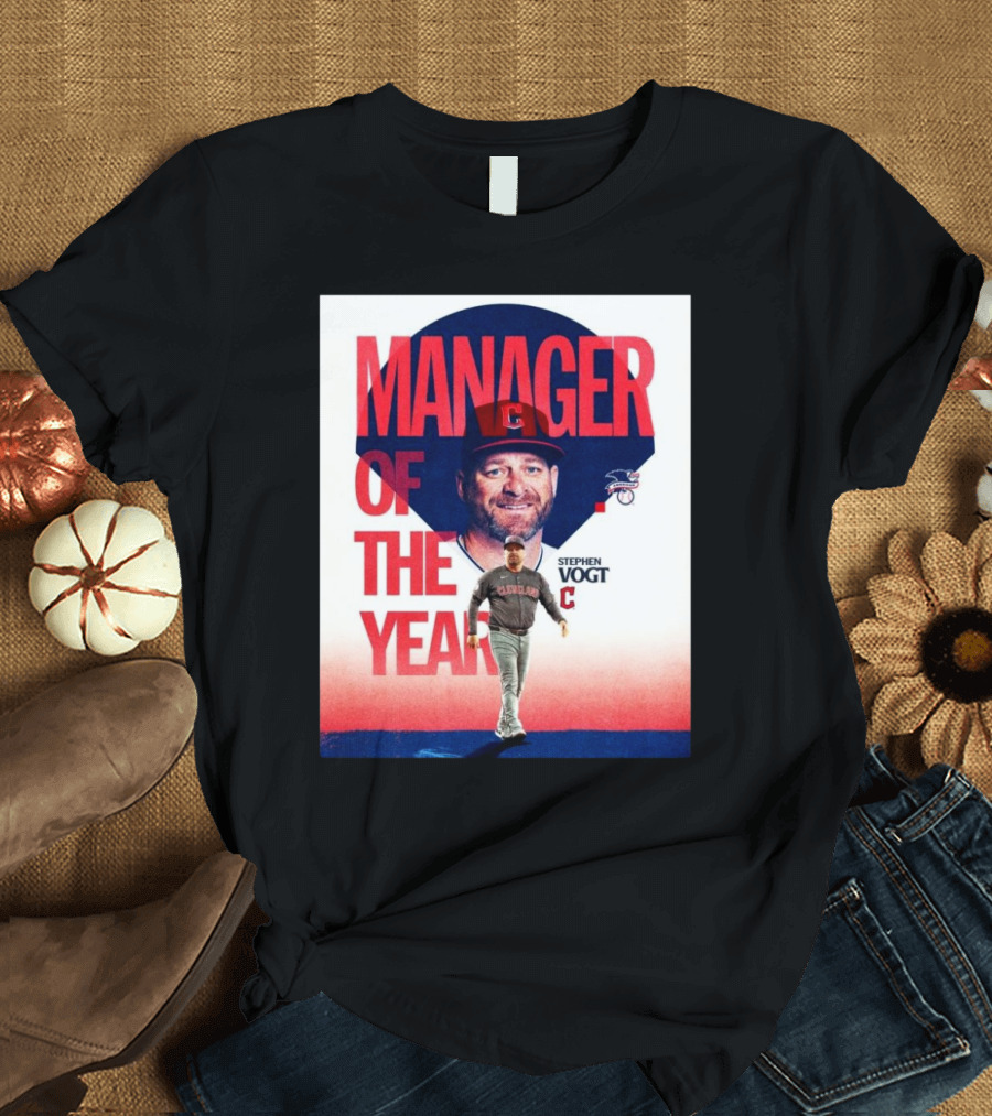 Stephen Vogt Cleveland Guardians Manager of the Year 2024 MLB Award Winner T-Shirt