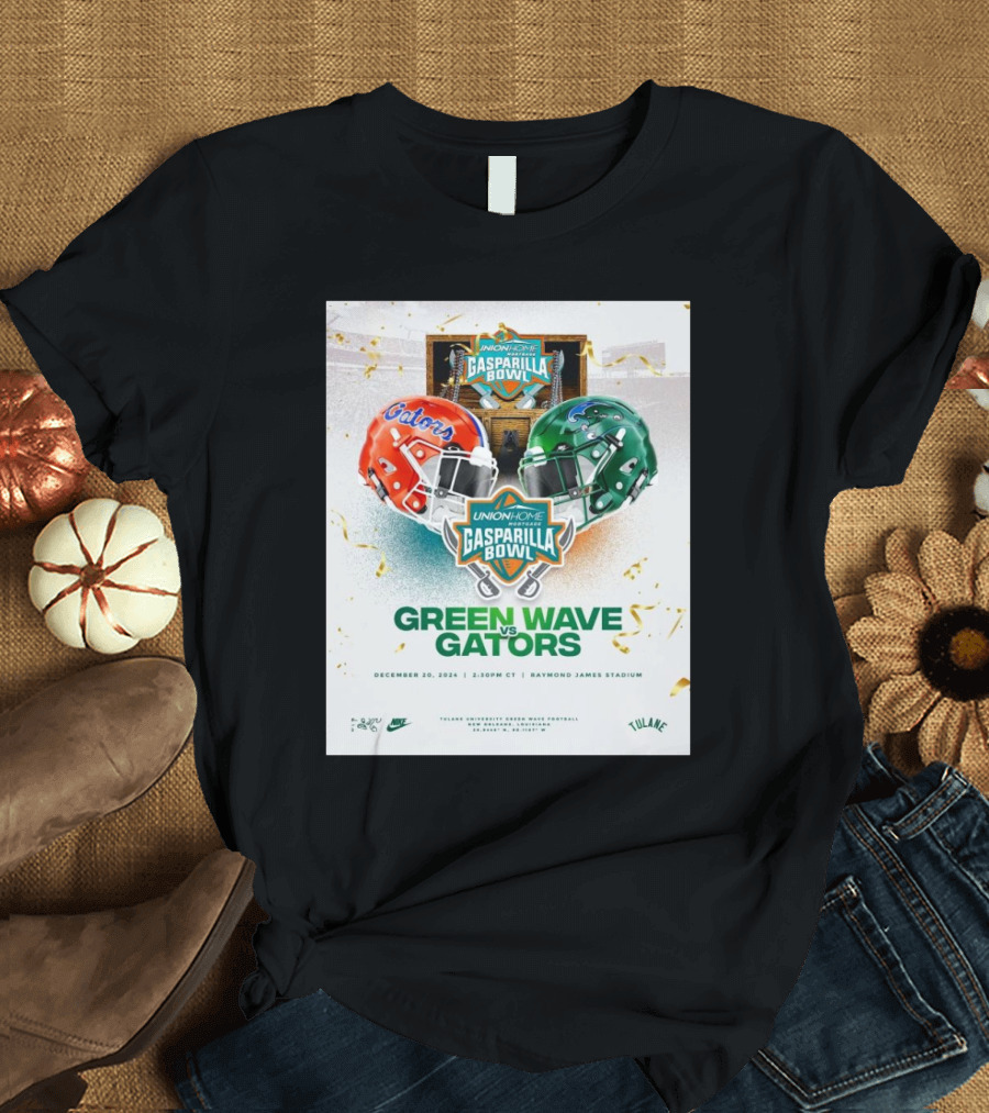 Green Wave vs Gators Union Home Gasparilla Bowl December 20 2024 Raymond James Stadium T-Shirt