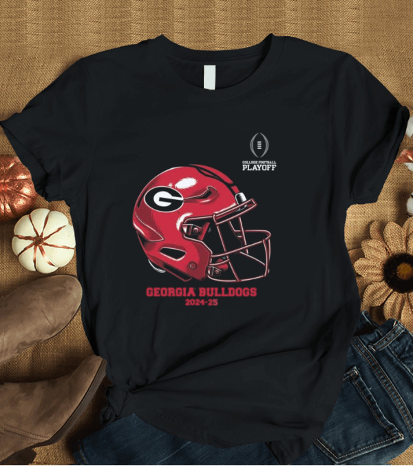 T-Shirt: College Football Playoff Georgia Bulldogs Helmet 2024-25 T-Shirt College Football Playoff Georgia Bulldogs Helmet 2024-25 T-Shirt