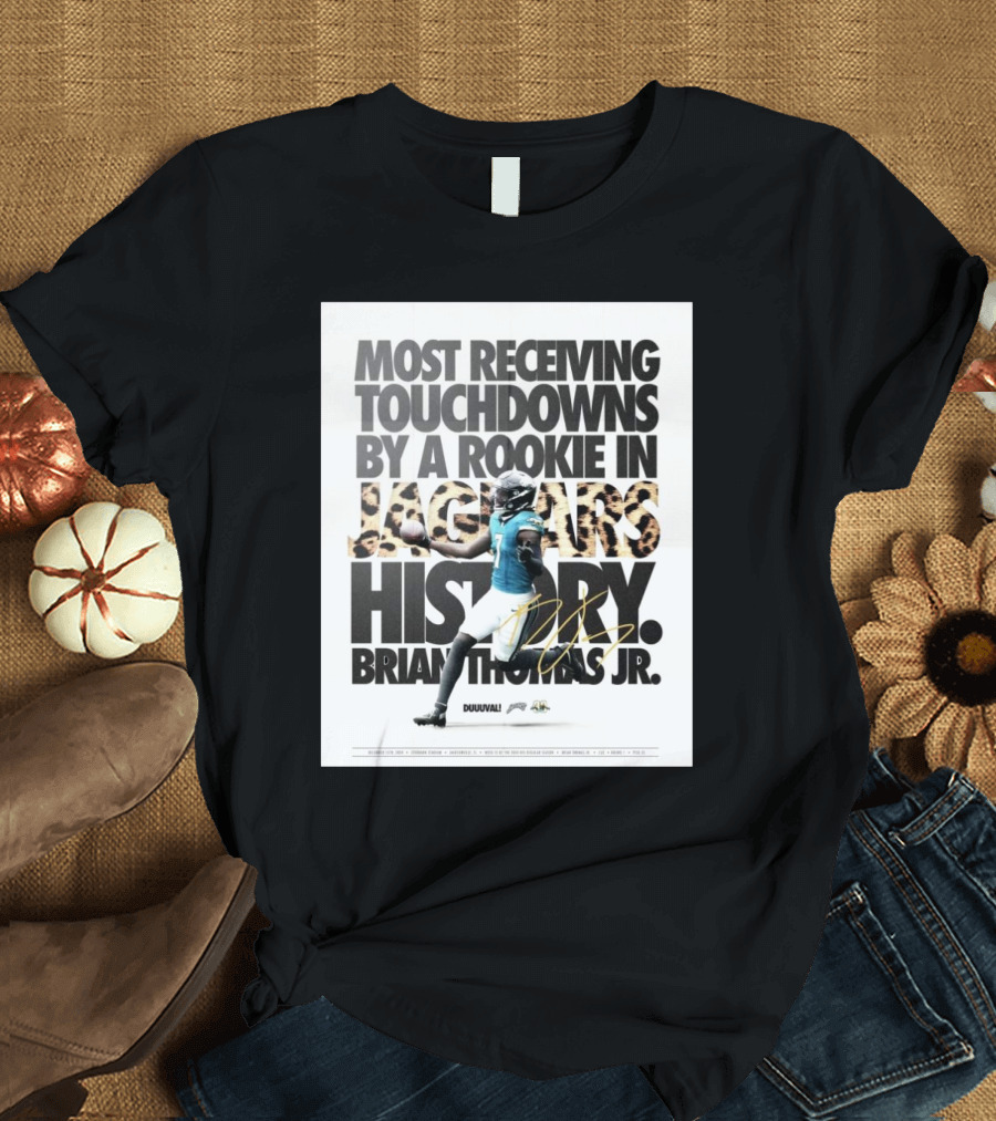 Most Receiving Touchdowns By A Rookie In Jaguars History Brian Thomas Jr T-Shirt