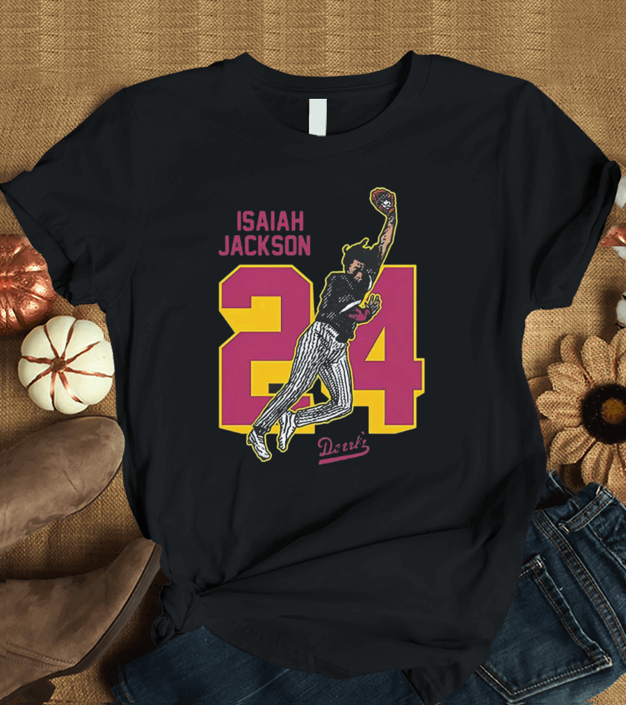 Isaiah Jackson 24 Arizona State Baseball Player Dunk Action T-Shirt