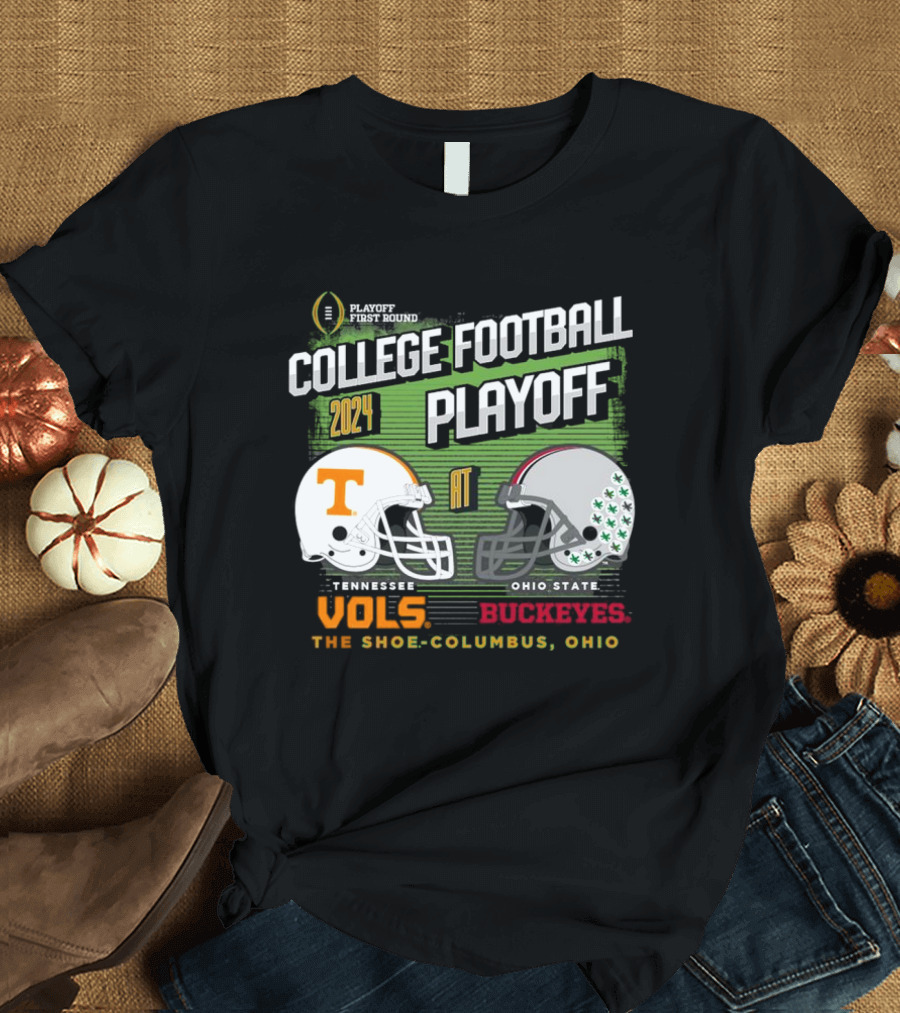Tennessee Vols vs Ohio State Buckeyes College Football Playoff 2024 The Shoe Columbus Ohio Matchup T-Shirt