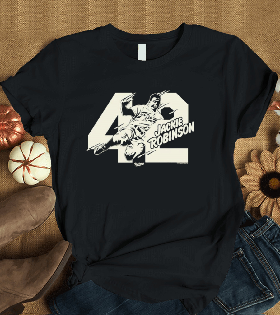 Jackie Robinson Dodgers Sliding 42 MLB Los Angeles T-Shirt