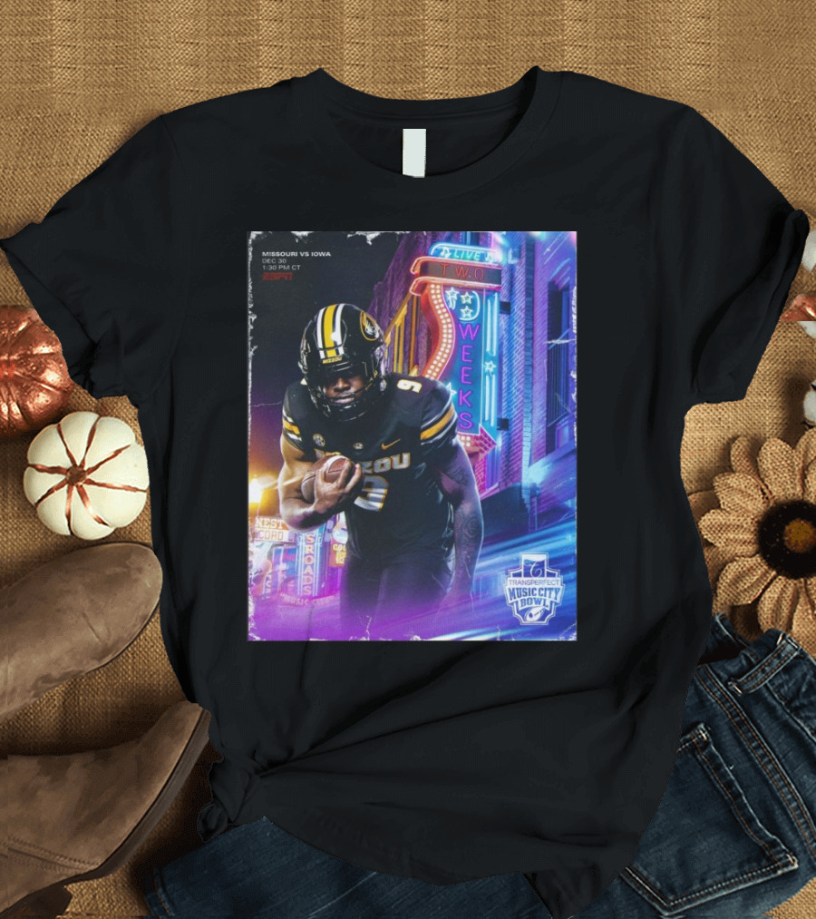 Missouri Vs Iowa December 30 Transperfect Music City Bowl Live Football Game T-Shirt