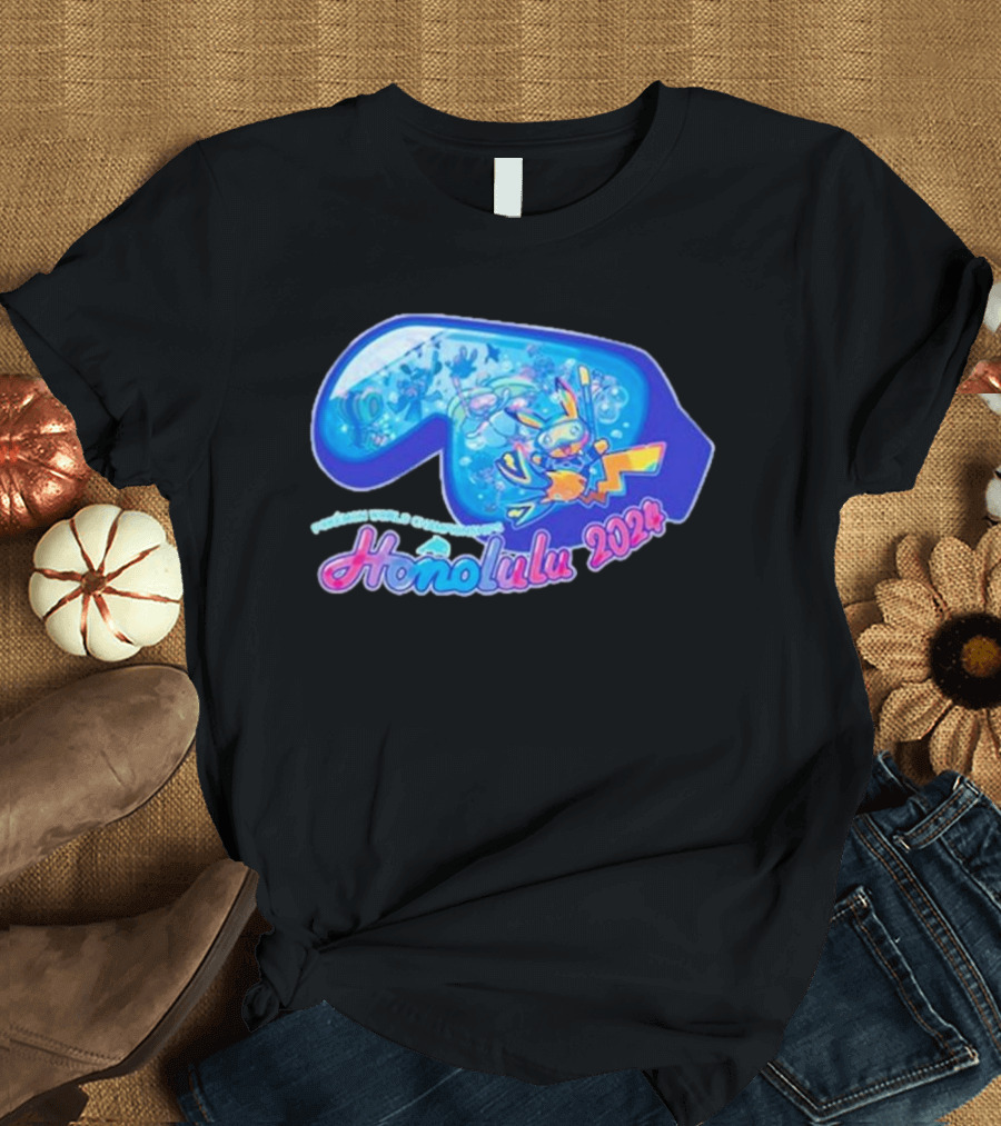 Pokémon World Championship Honolulu 2024 Pikachu Dive Mask T-Shirt