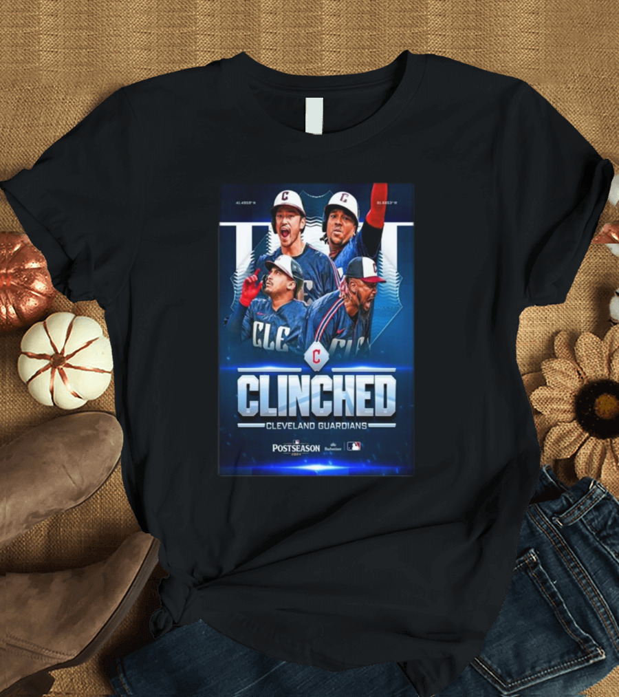 CLE Clinched Cleveland Guardians Postseason MLB T-Shirt