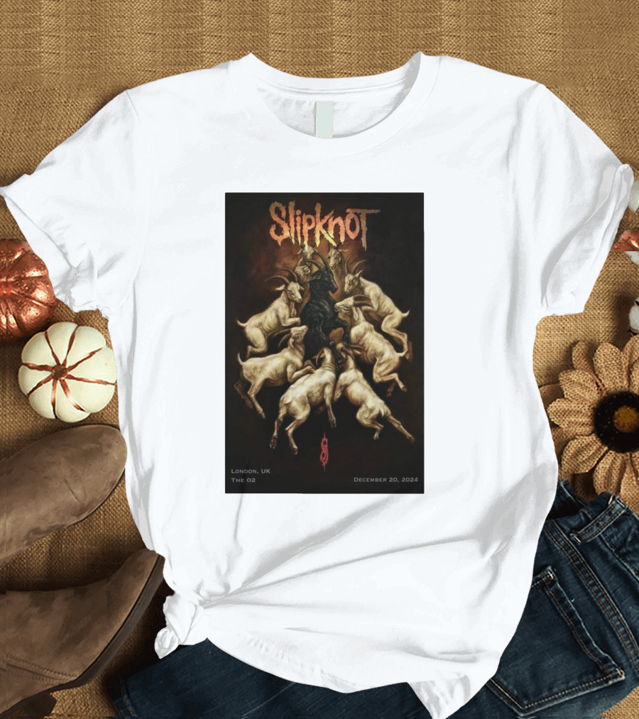 Slipknot London UK The O2 December 20 2024 Tour Poster with Goats T-Shirt