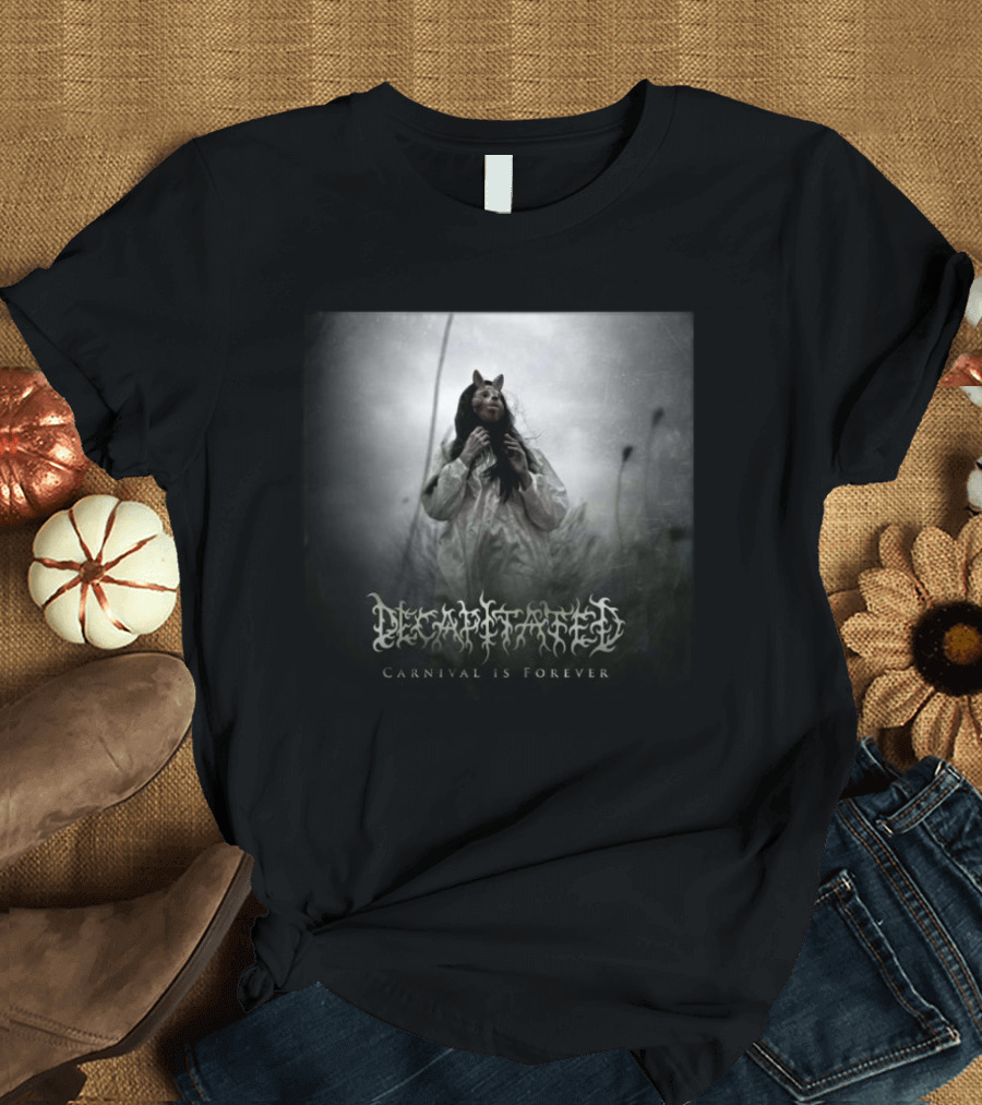 Decapitated Carnival Is Forever 21st February 2025 Mysterious Masked Figure in Field T-Shirt