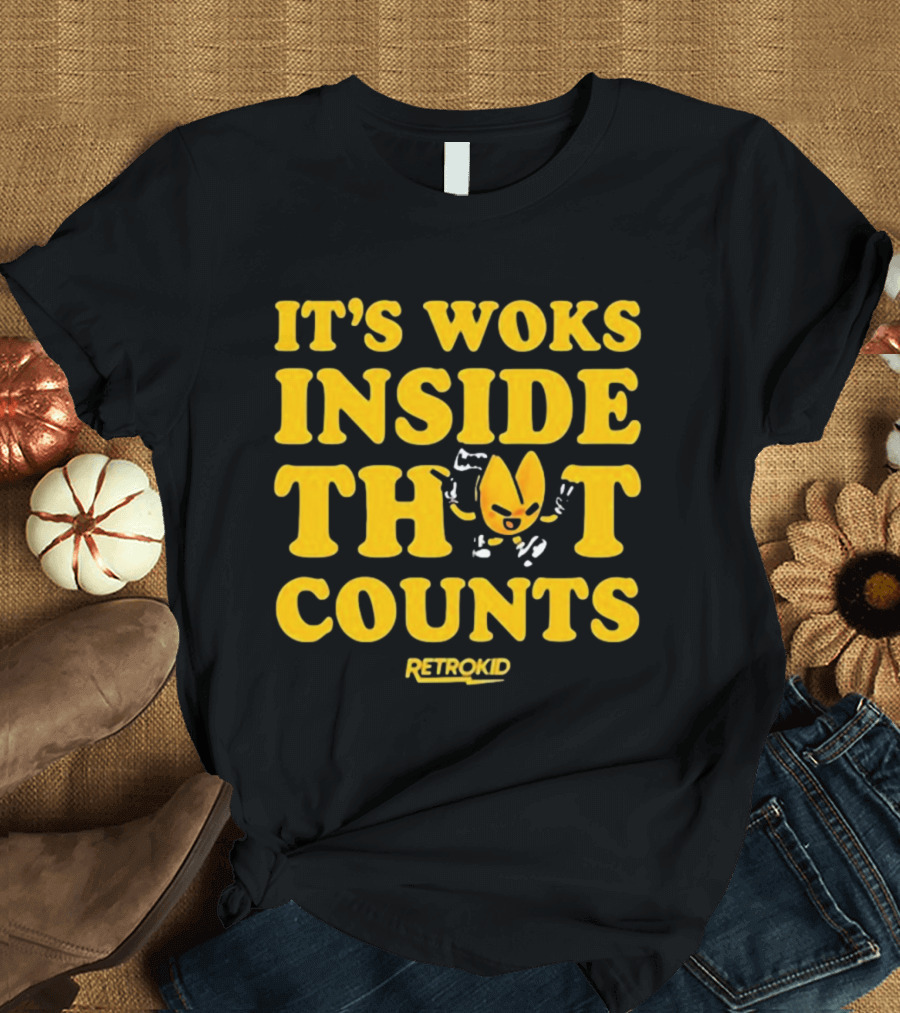 It's Woks Inside That Counts Retrokid Playful Iconic Yellow T-Shirt