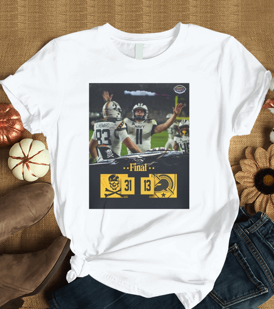 Final Navy Midshipmen 31 Army Black Knights 13 Victory T-Shirt