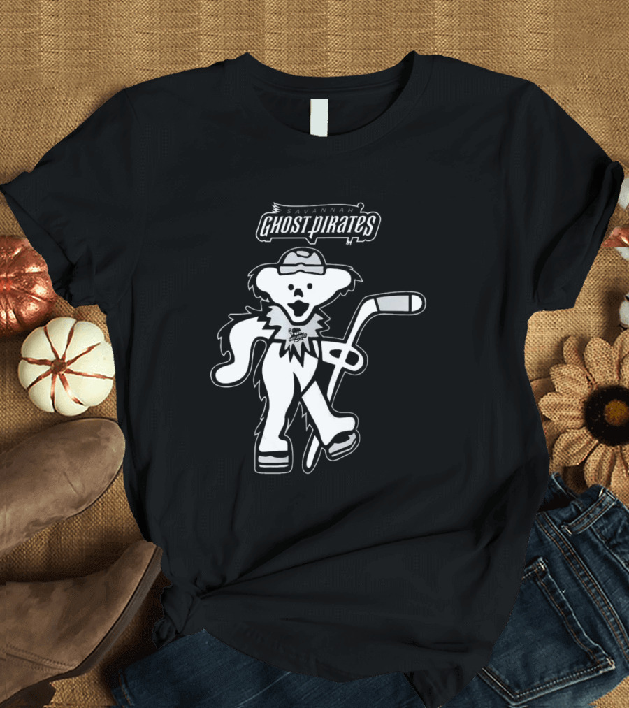 Savannah Ghost Pirates Grateful Dead Bear Hockey 2025 T-Shirt