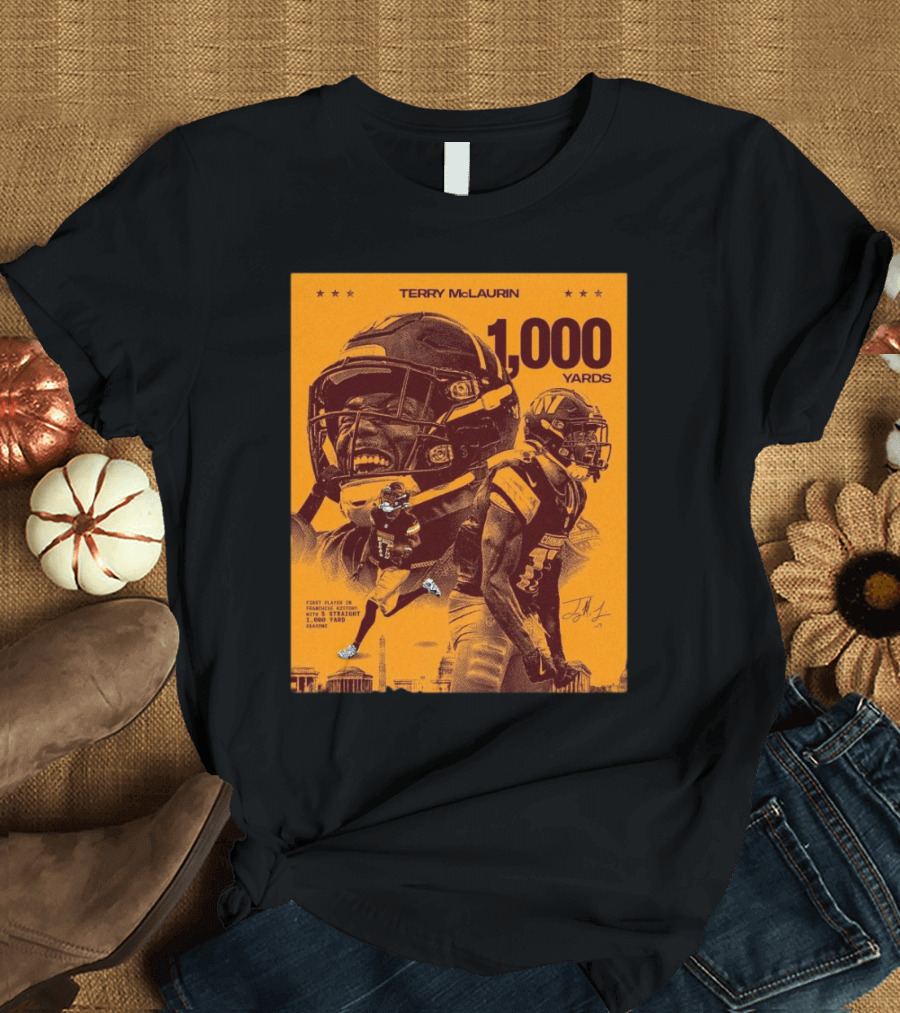 Terry McLaurin 1000 Yards Washington Commanders First Player In Franchise History Signature T-Shirt