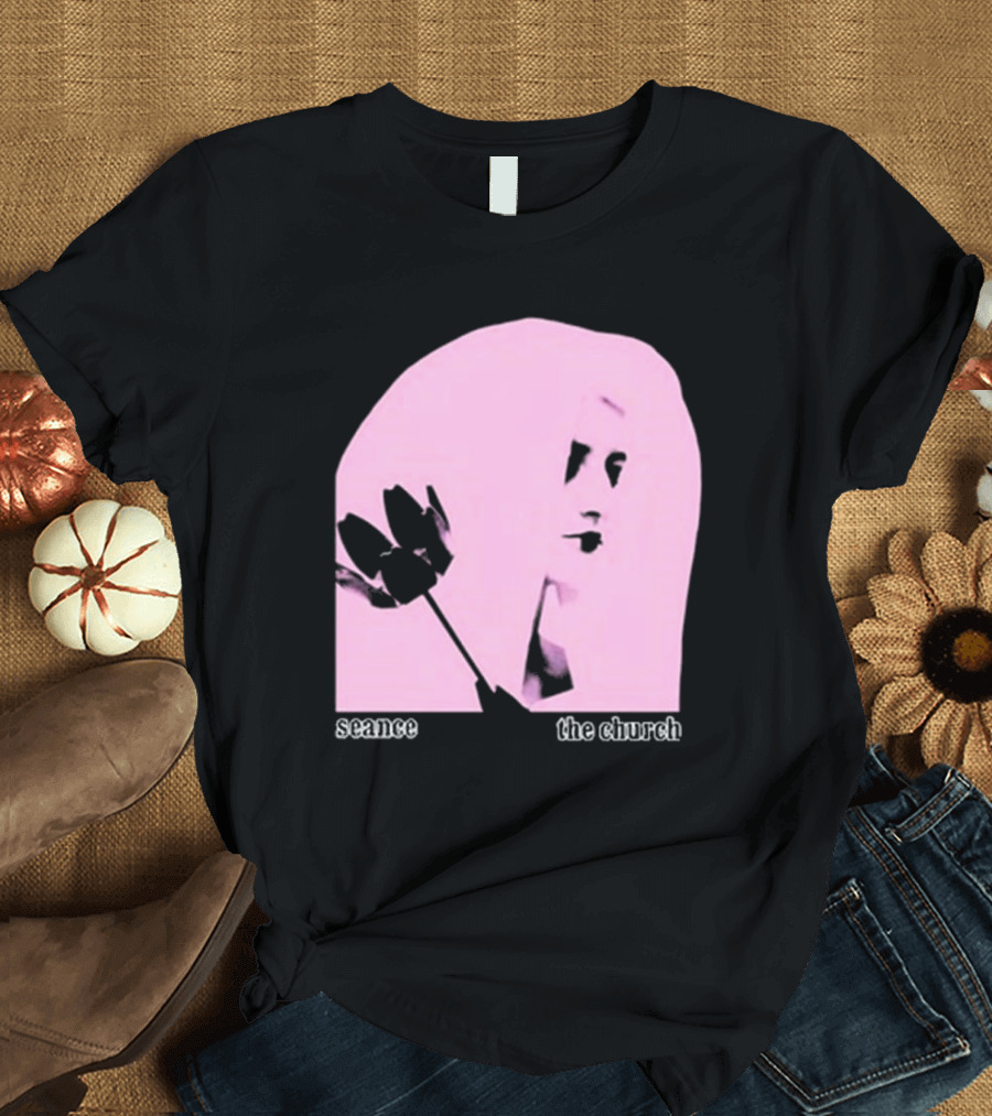 The Church Seance Pink Portrait with Flower T-Shirt