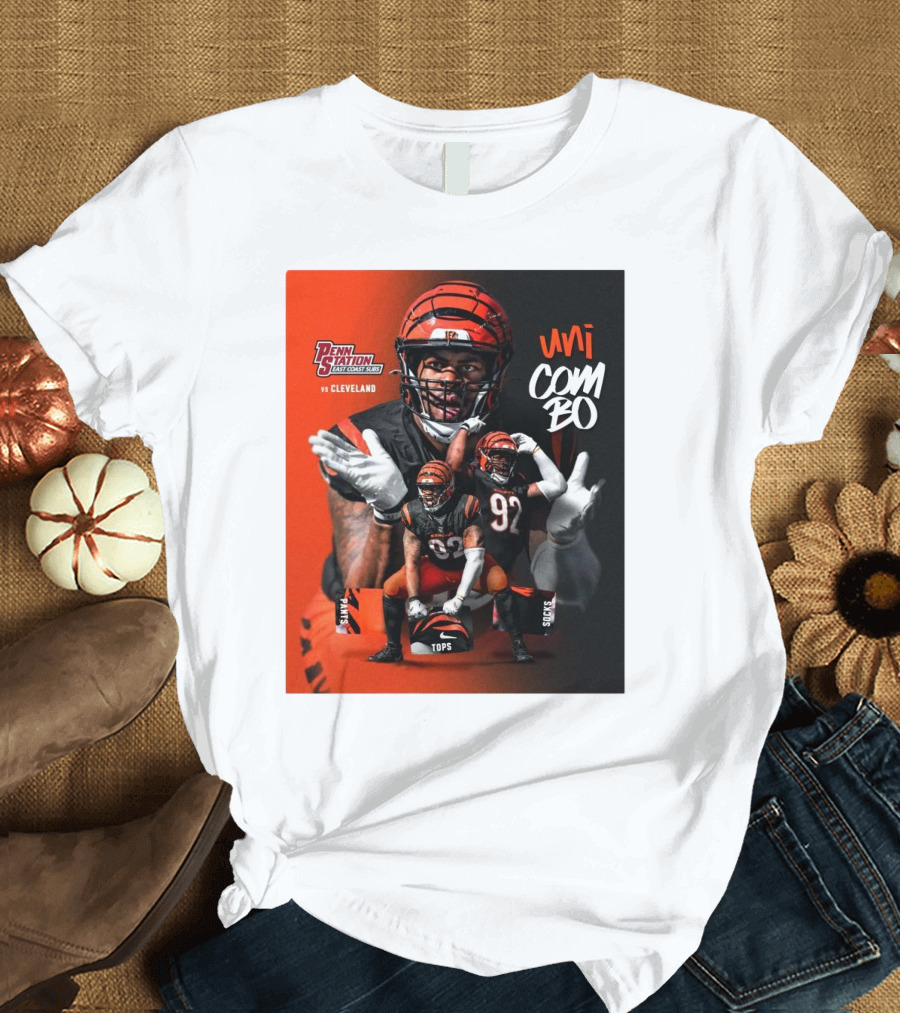 Cincinnati Bengals vs Cleveland Penn Station East Coast Subs Uni Combo Football Matchup T-Shirt