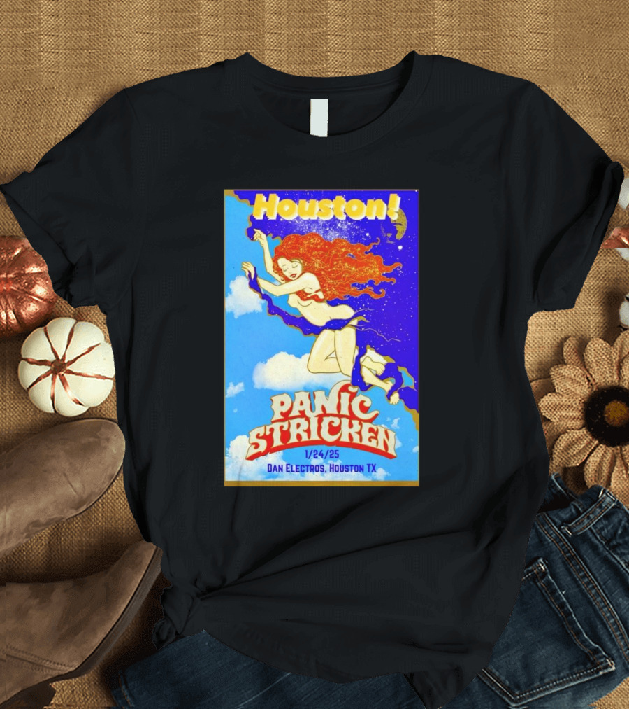 Houston Panic Stricken Concert Jan 24 2025 Dan Electro's Houston TX Event T-Shirt