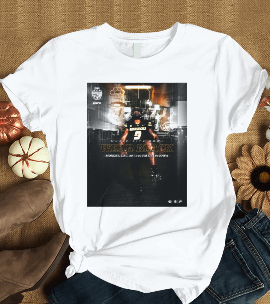 ESPN Music City Bowl Missouri Tigers Wear Black Vs Iowa Hawkeyes Monday Dec. 30 T-Shirt