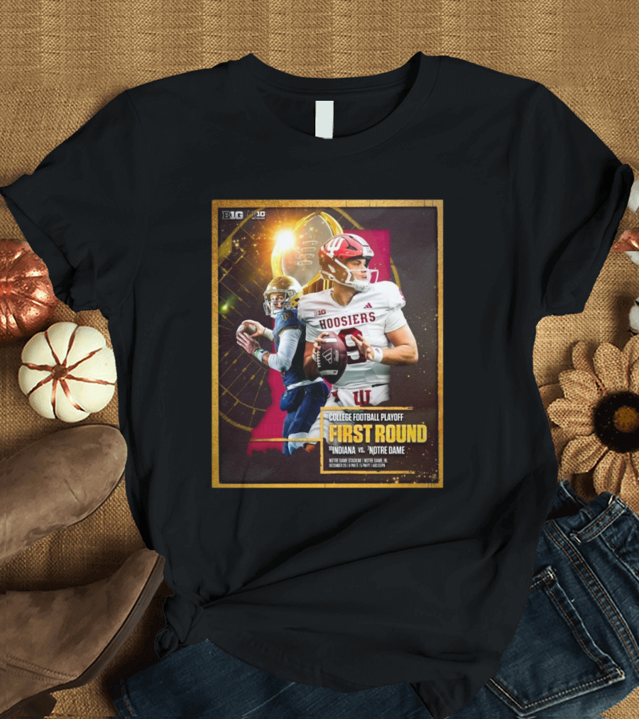 Big Ten College Football Playoff First Round Indiana Hoosiers vs Notre Dame Fighting Irish Dec 20 T-Shirt