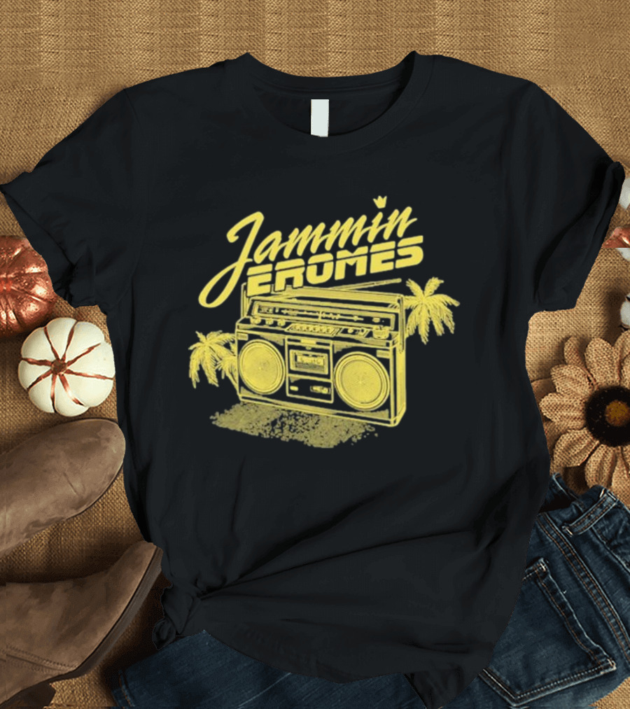 Jammin Jerome's Boombox Tropical Vibes Snowfall Collection T-Shirt