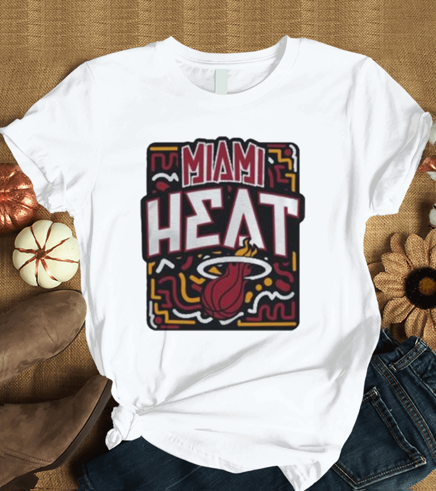 MIAMI HEAT Vibes Basketball Flame T-Shirt