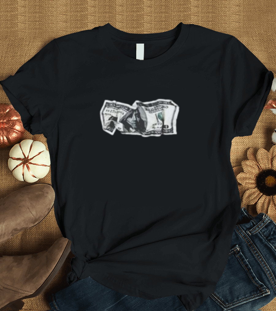 Bloza Money Crumpled Dollar Bill T-Shirt