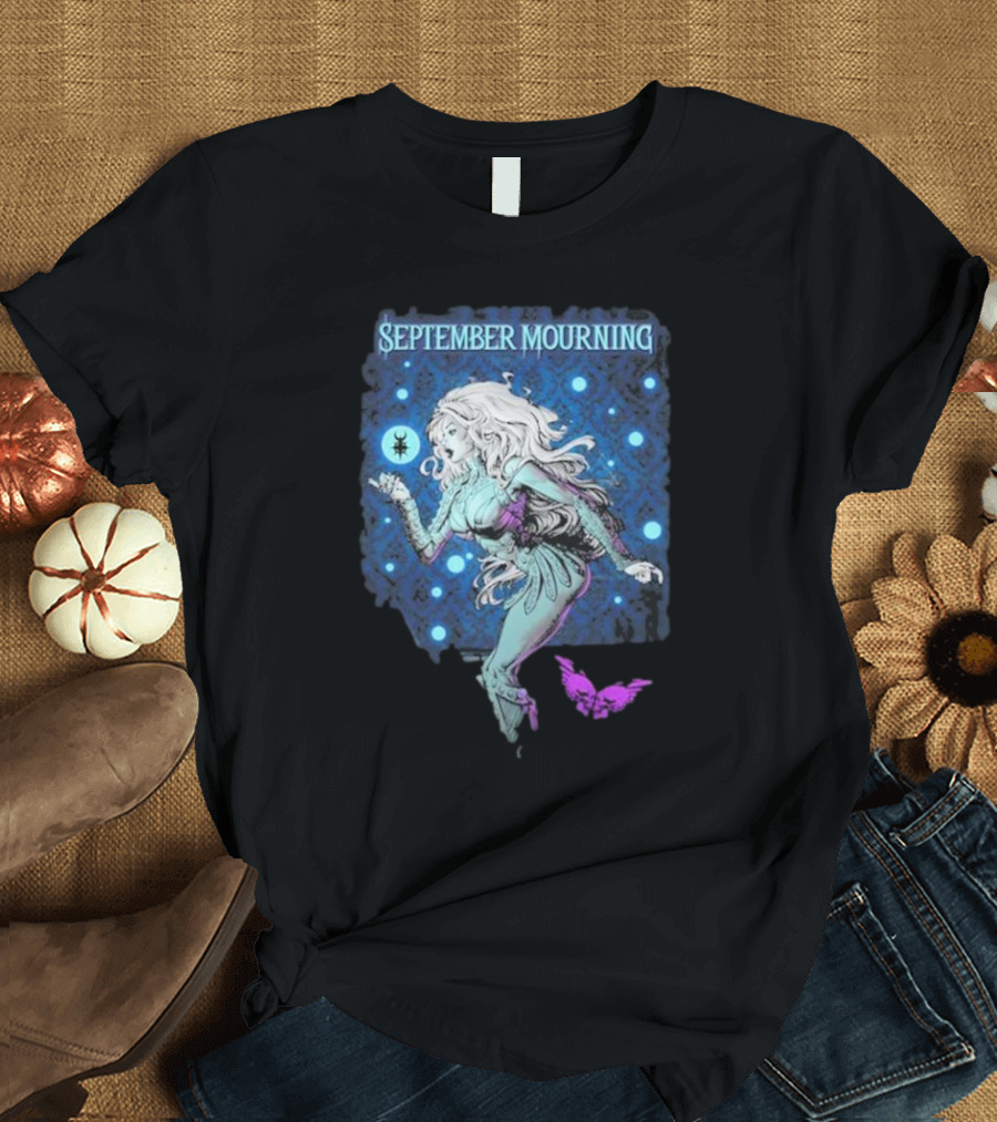 September Mourning V2 MMXXIV Gothic Fantasy with Butterfly and Enchantress T-Shirt
